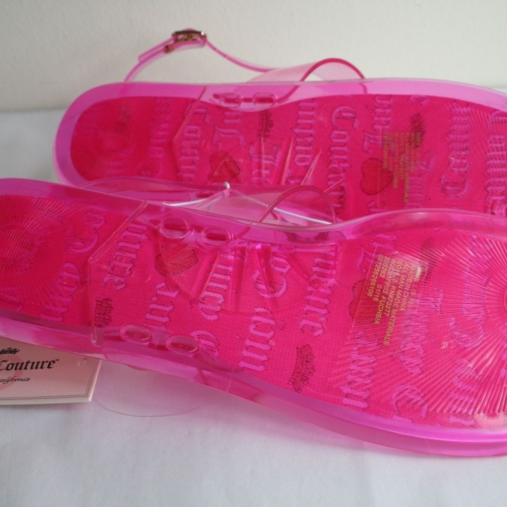 JUICY COUTURE Pink Crystal Charm Jelly Sandals - Picture 4 of 8